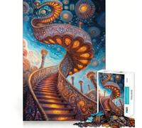 Rompecabezas difícil Escalera ornamentada al Cielo para Adultos, 1000 Piezas, Juguete de lógica sólida, diversión Sencilla, Corte de precisión, (38x26cm)