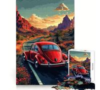 Rompecabezas difícil Escarabajo Rojo en Camino del Desierto para Adultos, 1000 Piezas, Rompecabezas Mental, Arte Relajante, (38x52cm)