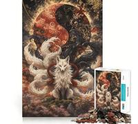 Rompecabezas difícil Espíritu del Zorro de Nueve Colas para Adultos 1000 Piezas Memory Lift Fácil de armar Ocio Imagen Regalo artístico (50x75cm)