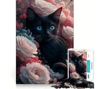 Rompecabezas difícil Flor Felina mística para Adultos, 1000 Piezas, Think Toy, diversión Tranquila, Corte Limpio, Pieza de Arte Fino (38x52cm)
