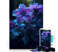 Rompecabezas difícil Flor Violeta Lluviosa para Adultos 1000 Piezas Juguete de lógica Pura Actividad en casa Corte Limpio Regalo Encantador (50x75cm)