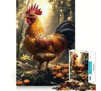 Rompecabezas difícil Gallo en Bosque Encantado para Adultos 1000 Piezas Reason Skill Toy Family Time Precision Cut Art Collectible (50x75cm)