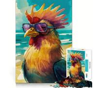 Rompecabezas difícil Gallo en el mar para Adultos, 1000 Piezas, Juguete Intelectual, Tiempo Acogedor, Corte de Calidad, (38x52cm)