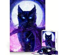 Rompecabezas difícil Gato Hechicero para Adultos, 1000 Piezas, Juguete de lógica Pura, Actividad para el hogar, Corte Limpio, Bonito Regalo (38x26cm)