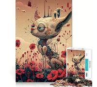 Rompecabezas difícil Gato Robot en Flor para Adultos 1000 Piezas Juguete de Habilidad para Toda la Familia Arte de Corte preciso Coleccionable (50x75cm)