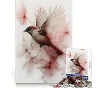 Rompecabezas difícil Gorrión en Flor para Adultos, 1000 Piezas, Potencia la Memoria, Calma, Escape, Bordes Ajustados, 38x52cm