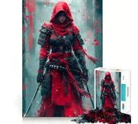 Rompecabezas difícil Guerrero Samurai Rojo para Adultos, 1000 Piezas, Juguete de lógica Fina, diversión Tranquila, Bordes limpios, Regalo considerado (50x75cm)