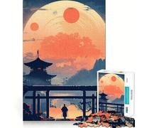 Rompecabezas difícil japonés Samurái al Atardecer para Adultos, 1000 Piezas, Juguete de lógica Fina, diversión Tranquila, Bordes limpios, Regalo considerado (38x52cm)