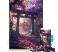 Rompecabezas difícil japonés Torii Gate Sakura para Adultos, 1000 Piezas, Boost Recall Calm Escape Tight Edge, 50x75cm