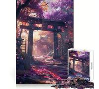Rompecabezas difícil japonés Torii Gate Sakura para Adultos, 1000 Piezas, Boost Recall Calm Escape Tight Edge, 50x75cm