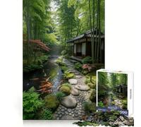 Rompecabezas difícil Jardín de bambú japonés para Adultos,1000 Piezas,Habilidad de Memoria,Ocio Relajado,Bordes nítidos, (50x75cm)