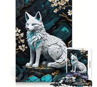 Rompecabezas difícil Kitsune Kintsugi Blanco para Adultos, 1000 Piezas, Mejora la concentración, Actividad Relajante, Corte Suave, Regalo de Invierno (38x52cm)