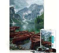 Rompecabezas difícil Lago de montaña lluvioso para Adultos, 1000 Piezas, Juguete de lógica Pura, Actividad para el hogar, Corte Limpio, Bonito Regalo (38x26cm)