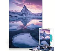Rompecabezas difícil Lago de Montaña Nevada para Adultos, 1000 Piezas Mejora la Memoria, relaja la Mente, Bordes Afilados, Regalo Elegante (38x52cm)
