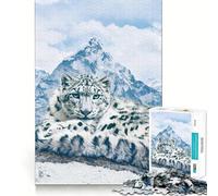 Rompecabezas difícil Leopardo de Las Nieves sobre Las montañas para Adultos 1000 Piezas Rompecabezas Mental Relajante Arte de ensamblaje (38x52cm)