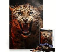 Rompecabezas difícil Leopardo Enojado para Adultos 1000 Piezas Mejora la Memoria Tiempo Bien invertido Bordes limpios (38x26cm)