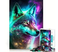 Rompecabezas difícil Lobo de la Nebulosa Mística para Adultos, 1000 Piezas, Juguete de lógica Resistente, Tiempo en Familia, Bordes definidos, Regalo Ideal (38x26cm)