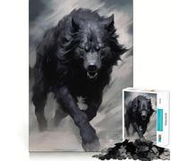 Rompecabezas difícil Lobo Negro Corriendo para Adultos 1000 Piezas Juguete de lógica Fina Diversión Tranquila Bordes limpios Regalo considerado (50x75cm)