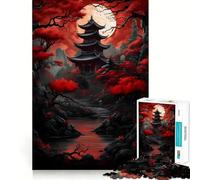Rompecabezas difícil Luna Roja de Japón para Adultos, 1000 Piezas, Juguete de lógica Pura, Actividad para el hogar, Corte Limpio, Regalo Encantador (50x75cm)