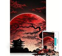 Rompecabezas difícil Luna Roja de Japón para Adultos, 1000 Piezas, Rompecabezas Mental, Arte Relajante, (38x26cm)