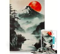 Rompecabezas difícil Montaña Luna Roja para Adultos, 1000 Piezas, Juguete de lógica Pura, Actividad para el hogar, Corte Limpio, Bonito Regalo (38x26cm)