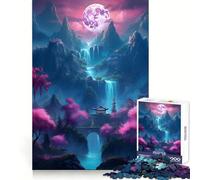 Rompecabezas difícil Neon Cherry Blossom Oasis para Adultos, 1000 Piezas, Think Toy, diversión Tranquila, Corte Limpio, Pieza de Arte Fino (50x75cm)