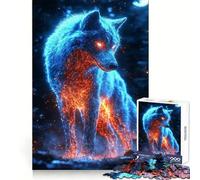 Rompecabezas difícil Neon Cyberpunk Wolf para Adultos, 1000 Piezas, Think Toy, diversión Tranquila, diseño Limpio, Pieza de Arte (38x52cm)
