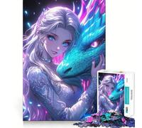 Rompecabezas difícil Neon Dragon Girl para Adultos, 1000 Piezas, Juguete de lógica, Momento de Paz, Corte Suave, Regalo Premium (50x75cm)