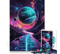 Rompecabezas difícil Neon Road Alien World para Adultos, 1000 Piezas, ejercita la Mente, Divertido, con Bordes precisos, Regalo Creativo (38x52cm)