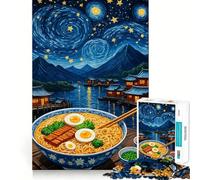 Rompecabezas difícil Noche Estrellada de Ramen para Adultos, 1000 Piezas, desafío Mental, Juguete de Ocio Suave, Corte preciso, Regalo Memorable (38x52cm)