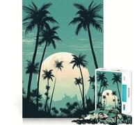 Rompecabezas difícil Oasis de Palmeras para Adultos, 1000 Piezas, con Sistema de Memoria, fácil de armar, Ideal para el Ocio y como Regalo artístico (38x26cm)