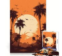 Rompecabezas difícil Oasis de Palmeras para Adultos, 1000 Piezas, con Sistema de Memoria, fácil de armar, Ideal para el Ocio y como Regalo artístico (38x26cm)