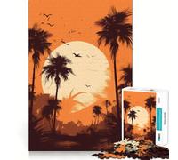 Rompecabezas difícil Oasis de Palmeras para Adultos, 1000 Piezas, con Sistema de Memoria, fácil de armar, Ideal para el Ocio y como Regalo artístico (38x26cm)