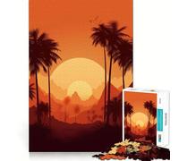 Rompecabezas difícil Oasis de Palmeras para Adultos, 1000 Piezas, Juego Inteligente para el hogar, Disfruta del Montaje de la Imagen, Regalo Festivo (38x26cm)