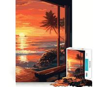 Rompecabezas difícil Oceanview Sunset para Adultos, 1000 Piezas, Juguete de lógica sólida, diversión Sencilla, Corte de precisión, (38x26cm)