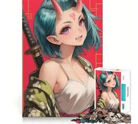 Rompecabezas difícil Oni Samurai Girl Sword para Adultos, 1000 Piezas, Juguete de lógica sólida, Simple y Divertido, Corte de precisión, (38x52cm)
