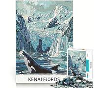 Rompecabezas difícil Orca en los fiordos de Kenai para Adultos, 1000 Piezas, Juego Inteligente para el hogar, Disfruta del Montaje de la Imagen, Regalo Festivo (50x75cm)