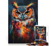 Rompecabezas difícil Owl Magic para Adultos, 1000 Piezas, estimula la Memoria, Juego Relajante, Corte Premium, (50x75cm)