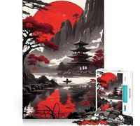 Rompecabezas difícil Pagoda del Sol Rojo para Adultos, 1000 Piezas, Juguete Intelectual, Tiempo Acogedor, Corte de Calidad, (50x75cm)