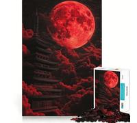 Rompecabezas difícil Pagoda Luna Roja para Adultos, 1000 Piezas, Juguete de lógica Pura, Actividad para el hogar, Corte Limpio, Bonito Regalo (38x26cm)