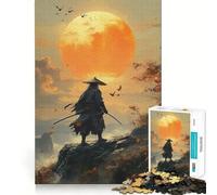 Rompecabezas difícil Paisaje de Puesta de Sol samurái para Adultos 1000 Piezas Juguete de lógica Fina Diversión Tranquila Bordes limpios Regalo considerado (38x52cm)