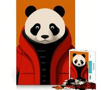 Rompecabezas difícil Panda con Chaqueta roja para Adultos, 1000 Piezas, Juguete de lógica Resistente, Tiempo en Familia, Bordes definidos, Regalo Ideal (38x26cm)