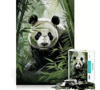 Rompecabezas difícil Panda en la dicha del bambú para Adultos, 1000 Piezas, estimula la Memoria, Juego Relajante, Corte Premium, (50x75cm)