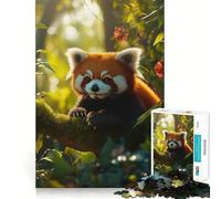 Rompecabezas difícil Panda Rojo en el Bosque para Adultos, 1000 Piezas, Juguete de lógica Fina, diversión Tranquila, Bordes limpios, Regalo considerado (50x75cm)