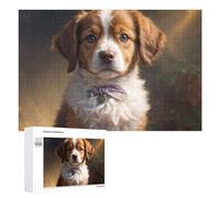 Rompecabezas Difícil para Adultos 1000 PCS Adorable Puppy with Bow Tie Rompecabezas De Juguete Decoración De Pared Arte De Pared Regalo De Cumpleaños, Regalos, 1000 PCS