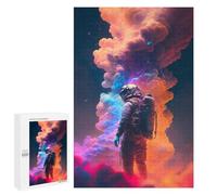 Rompecabezas Difícil para Adultos 1000 PCS Astronaut Amidst Colorful Clouds Rompecabezas Familiar Juego Regalo De Cumpleaños Gran Regalo para Jugar 1000 PCS