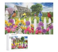 Rompecabezas Difícil para Adultos 1000 PCS Birds on A Spring Fence Rompecabezas para Adultos Juguete Decoración De Pared Carrera De Velocidad Manual Desafío Educativo 1000 PCS