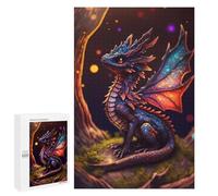Rompecabezas Difícil para Adultos 1000 PCS Black Fire Dragon Cub Rompecabezas para Adultos Juegos De Relajación Desafío Difícil Desafiante De Completar 1000 PCS