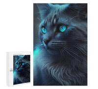 Rompecabezas Difícil para Adultos 1000 PCS Blue-Eyed Fantasy Cat Rompecabezas para Adultos Juegos De Relajación Desafío Difícil Desafiante De Completar 1000 PCS