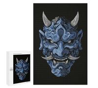 Rompecabezas Difícil para Adultos 1000 PCS Blue Oni Mask Illustration Rompecabezas para Adultos Juegos De Relajación Desafío Difícil Desafiante De Completar 1000 PCS